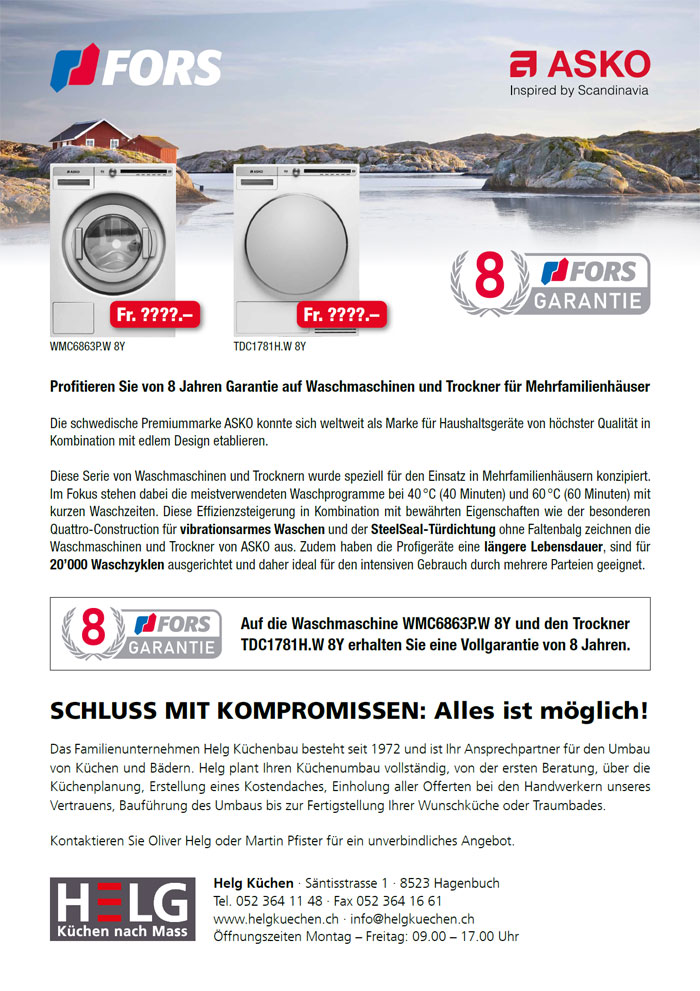 ASKO 8Jahre Vollgarantie